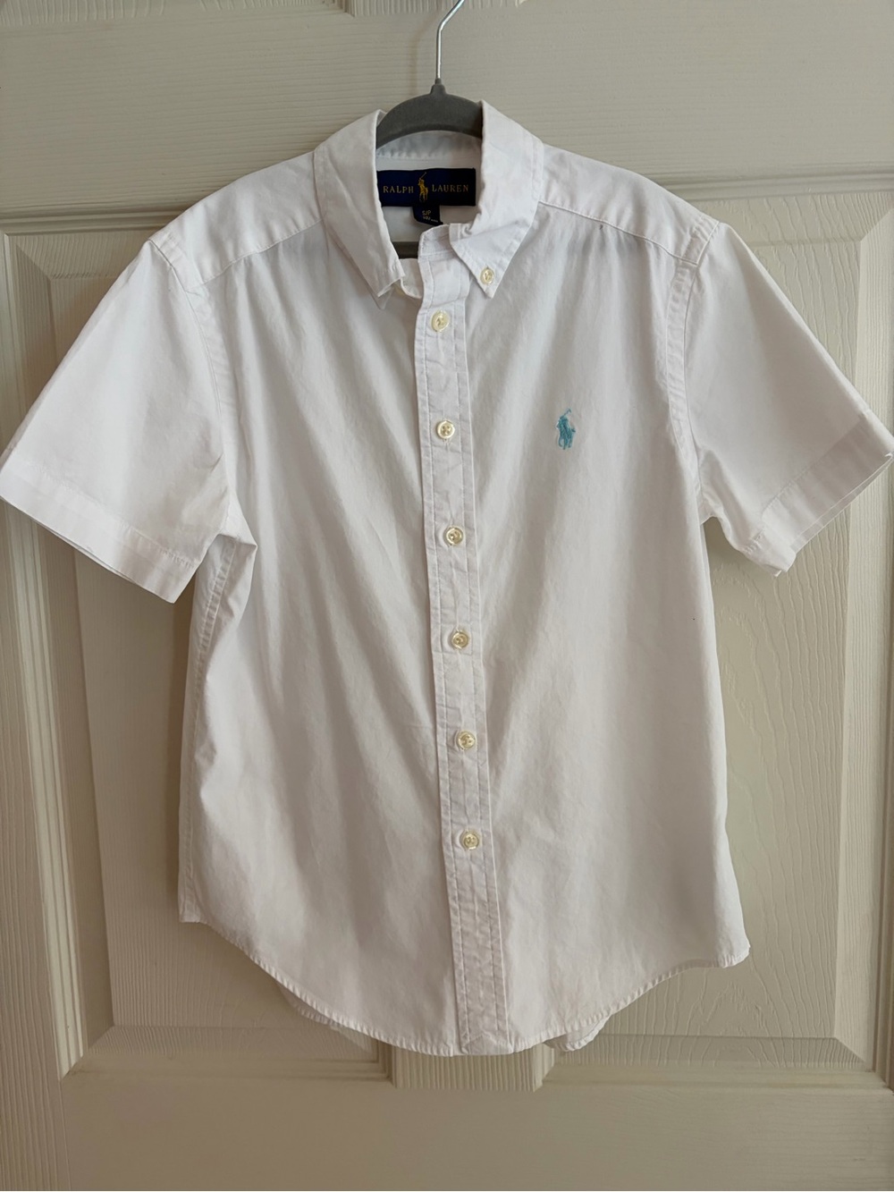 NWOT Ralph Lauren Boys White Short-Sleeve Button-Down Shirt
